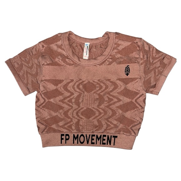 365. FREE PEOPLE Run the Distance Baby Tee in Petal Combo NWOT $48 - Picture 3 of 5